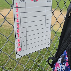 Customizable Dry-Erase Line Up Sheet