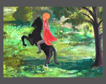 Mural Section: The Headless Horseman Rides in Main Street Sweets (giclee print)