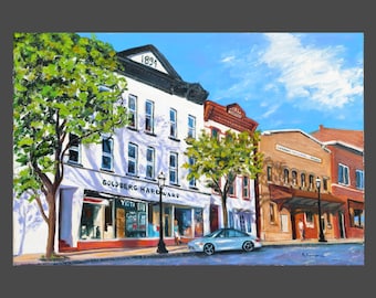 Tarrytown: Main Street with Goldberg Hardware (giclee print)