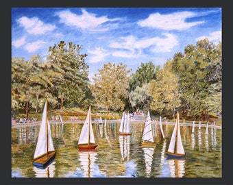 Central Park, Model Boat Pond II (giclee print)