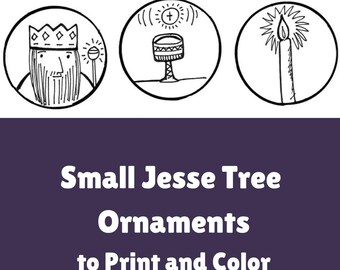 Small Jesse Tree Ornaments to Download and Color | Printables | Digital Files | PDFs