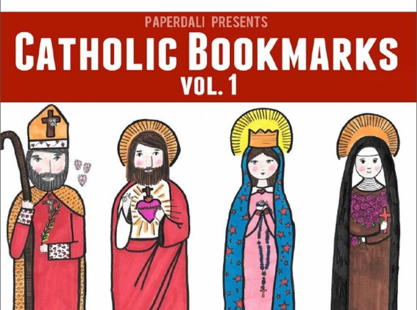 Catholic Saint Bookmarks to Color printables - Etsy