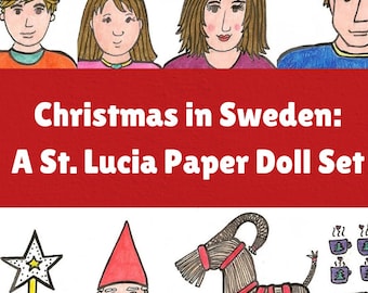 Christmas in Sweden | St. Lucia Paper Doll Set | Printable | Downloadable | PDF