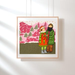 Winter Wonderland Sweet Couple digital print | art print | digital wall art