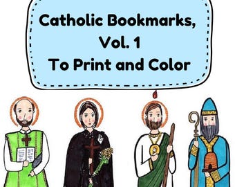 Catholic Saint Bookmarks for Students to Print and Color, Vol. 1 | Printable | PDF | Downloadable