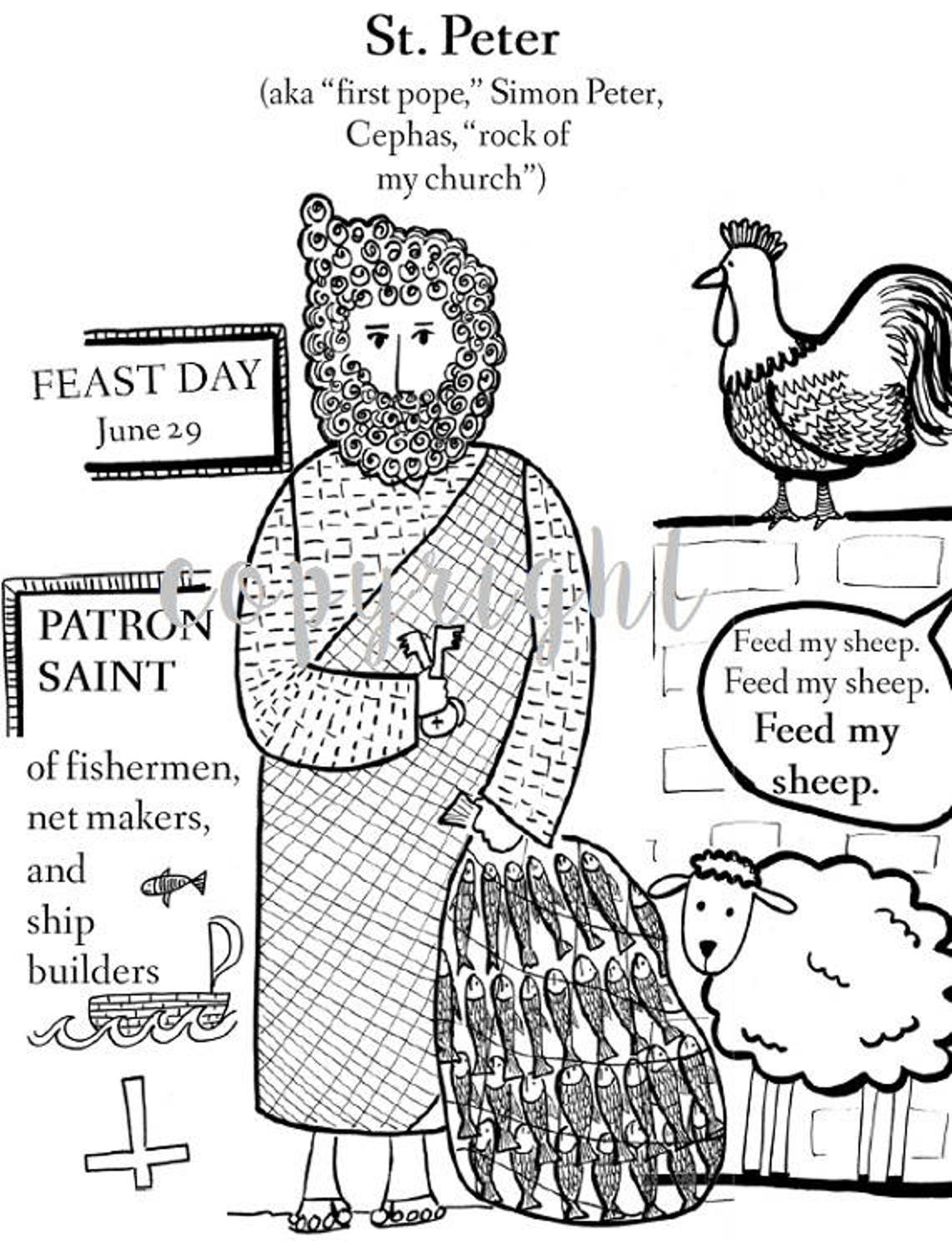 12 Apostles Coloring Book PDF - Etsy