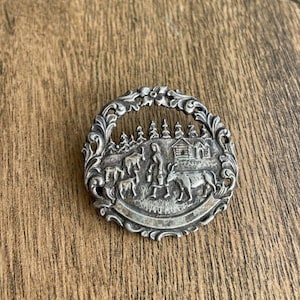 vintage Norwegian brooch NORSK TINN