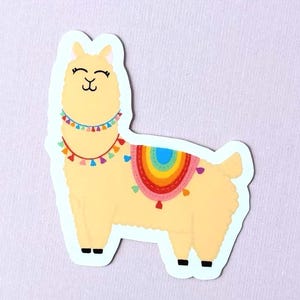 Tan Llama Vinyl Sticker: Laptop, Water Bottle Decal