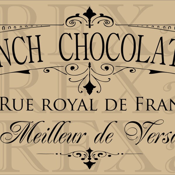 FRENCH CHOCOLATIER - French STENCIL - Chocolate - 12 x 24 - 7 mil Mylar - Wall Stencils