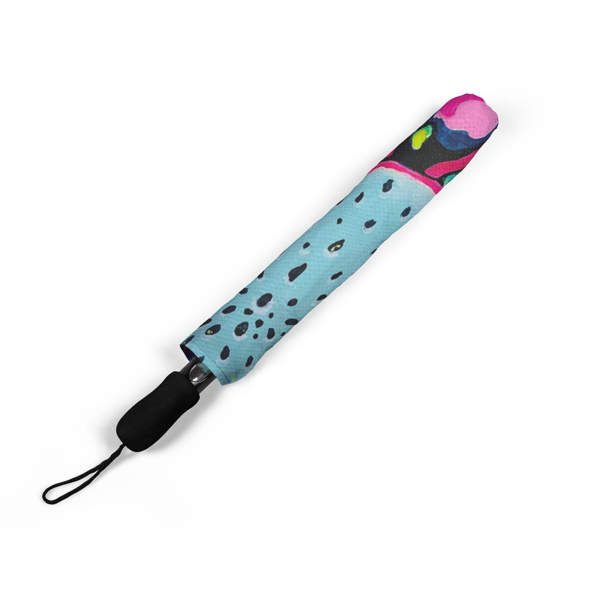 dragonfruit colored patio umbrella Neon Pink Dragon Fruit Umbrella - Foldable and Stylish Rain Gear