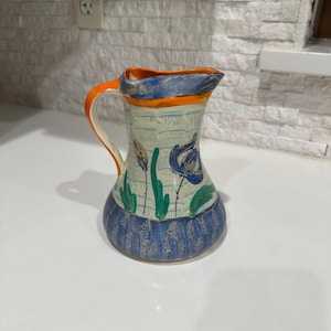 Vintage Art Deco Jug/Pitcher/Hand Made Pottery