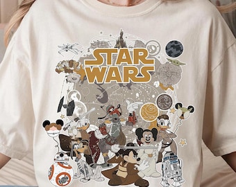 Vintage Disney Star Wars Shirt, Micky und seine Freunde Star Wars T-Shirt, Disney World Shirt, Retro Star Wars Shirt, Star Wars Geschenk, Disney Freizeitpark