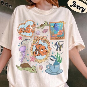 Retro Kokette Bogen Disney Findet Nemo Shirt, Findet Dory Marlin Crush Squirt Brucre Nur Schwimmen, Nemo Familie Shirt, Mädchen Reise Outfit