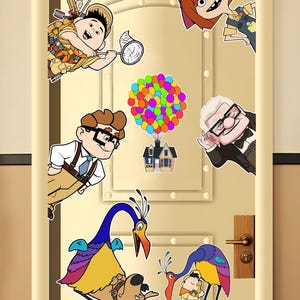 Magneti con i personaggi Disney Pixar Up, l&#39;avventura è là fuori, magneti ispirati alla Disney per le porte delle cabine delle navi da crociera, magnete per porta Disney