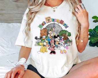 Maglietta retrò Walt Disneyworld Comfort Colors, Maglietta retrò Walt Disney, Maglietta Topolino e i suoi amici, Maglietta Disneyworld, Maglietta per la famiglia Disney