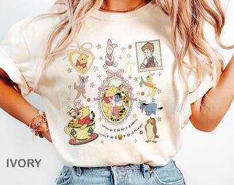 Vintage Coquette Bow Winnie The Pooh Comfort Colors Shirt, Pooh And Friends Shirt, Disney Pooh Shirt, Pooh Bear Shirt, Disney Family 2025