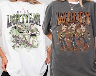 Vintage Disney Toy Story Group Character Shirt, Toy Story Shirt, Disney Woody Buzz Jessie Bullseye Rex Shirt, Disneyland Trip Family Shirt