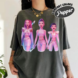 Camiseta Kpop Demon Hunters, Camiseta Huntrix Girl Band, Camiseta Kpop Idol, Camiseta Mira, Camiseta Rumi Joey, Produtos Demon Hunter, Presente para fãs da Huntrix