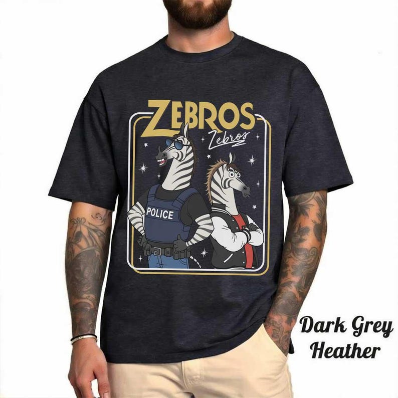 Retro Comfort Color Disney Zebros Horse Signatures Zootopia T-Shirt, Retro Zootropolis Disney Tee, WDW Disneyland Family Vacation 2026 Trip image 4