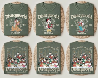 2 Side Vintage Disneyworld All Character Christmas Shirt,Mickey and Friends Shirt,Disney Family Christmas Shirt,Disney Christmas Party Shirt