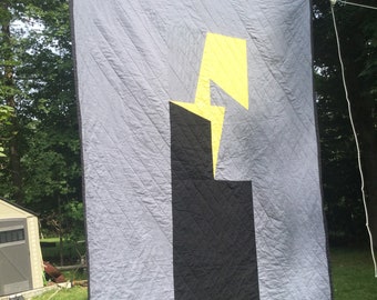 Grey Black and Yellow Quilt