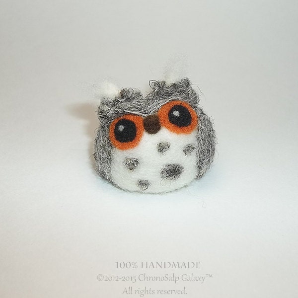 Felted Miniature Owl, Needle Felted Owl, Small gray Owl, Spotted Owl Ornament, Owl Keepsake, Gift for Mom, Mother's Day, Mothers Day