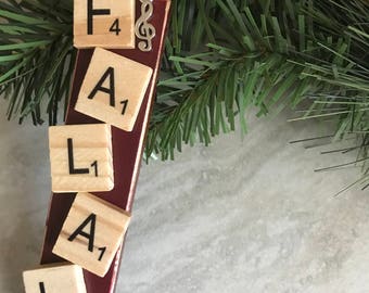 Scrabble Tile Ornament, Falalala Ornament, Holiday Ornament, Music Ornament, Scrabble Tiles, Holiday Decor, Tree Decoration, Tree Ornament
