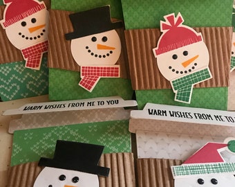 Gift Card Holders, Gift Card Envelopes, Holiday Gift Card Envelopes, Teacher  Christmas Gift, Snowman Gift Cards, Handmade Gift Card