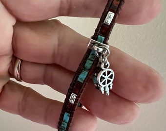 Skinny southwest style bracelet, magnetic catch, Tila Beaded Bracelet, minimalist bracelet, boho bracelet