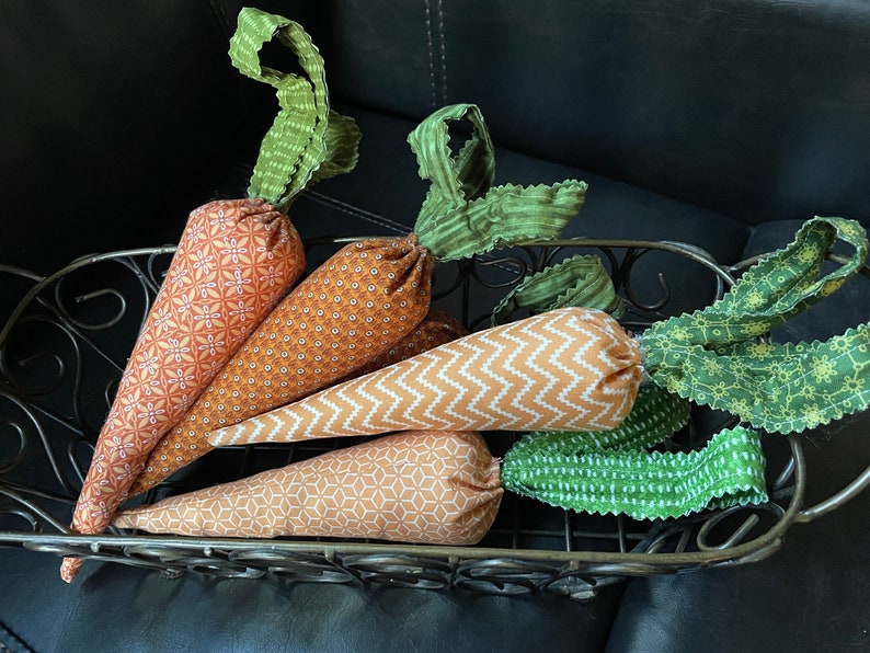 Fabric Carrots, Spring Carrots, Spring Bowl Fillers, Easter bowl fillers image 4
