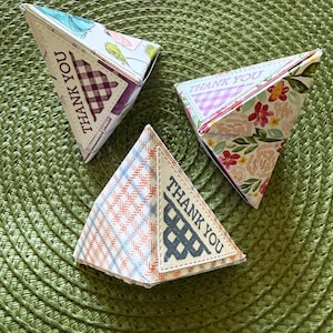 triangular foldable treat boxes, treat boxes for Hershey's kisses and other candies