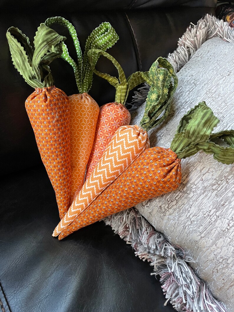 Fabric Carrots, Spring Carrots, Spring Bowl Fillers, Easter bowl fillers image 3