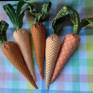 Fabric Carrots, Spring Carrots, Spring Bowl Fillers, Easter bowl fillers image 1