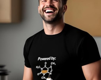 Powered by Cafeïne Chemistry-T-shirt – Science Coffee-shirt
