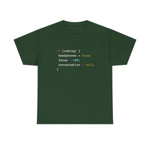 Coding With Headphones Javascript T-Shirt - Nerd Shirt - Regular Unisex Crewneck T-Shirt image 10
