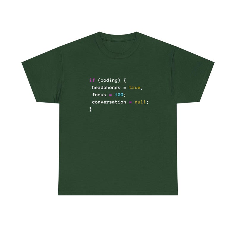 Coding With Headphones Javascript T-Shirt - Nerd Shirt - Regular Unisex Crewneck T-Shirt image 10