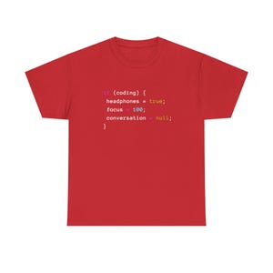 Coding With Headphones Javascript T-Shirt - Nerd Shirt - Regular Unisex Crewneck T-Shirt image 16