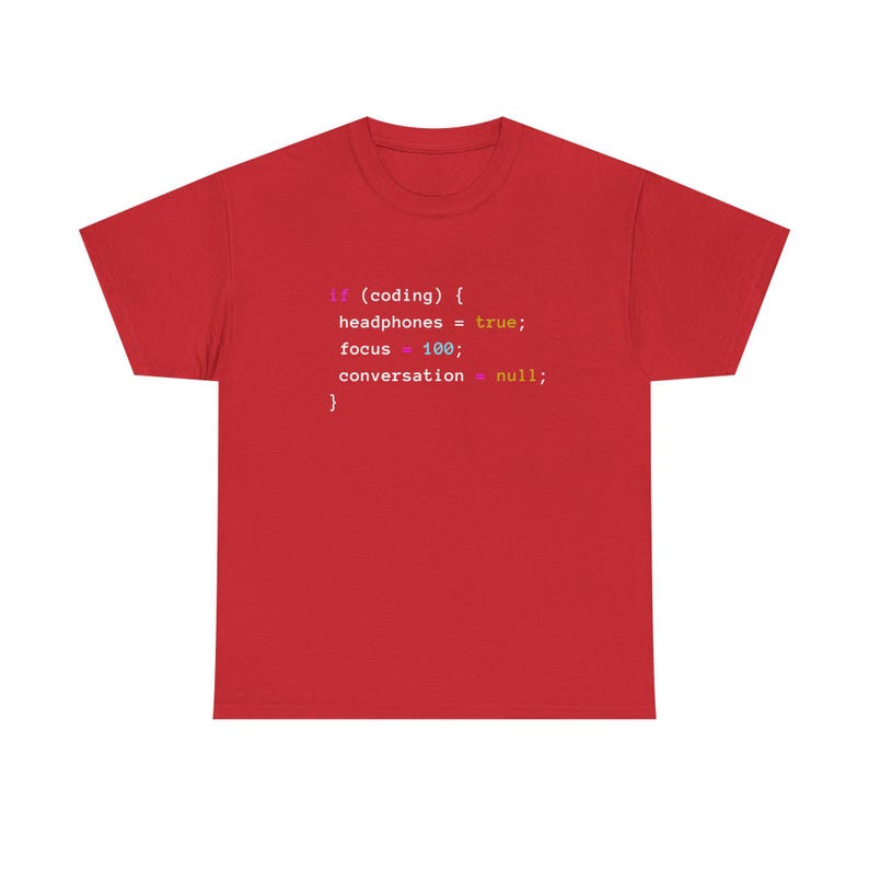 Coding With Headphones Javascript T-Shirt - Nerd Shirt - Regular Unisex Crewneck T-Shirt image 16