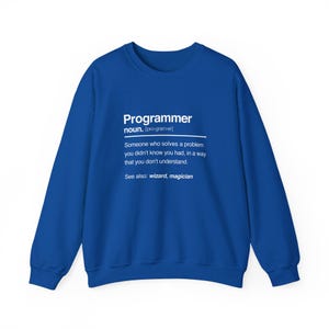 Programmer Noun Sweatshirt, Funny Definition Gift for Programmers, Unisex Sweatshirt