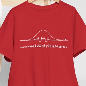 Math Statistics Normal Distribution Dinosaur - Normaldistribusaurus - Regular Unisex Crewneck T-Shirt