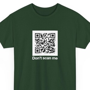 QR-Code-Streich – Rick Astley – Scanne mich nicht – Unisex-T-Shirt mit Rundhalsausschnitt