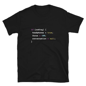 Kodning med hörlurar JavaScript T-shirt - Nördtröja - Kodningströja