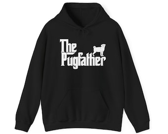 The Pugfather-hoodie - grappig hondenliefhebber cadeau Grappige mopshond - uniseks sweatshirt met capuchon