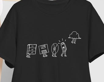 Computer Storage Evolution Cloud - Kodowanie IT - Regularna koszulka unisex z okrągłym dekoltem