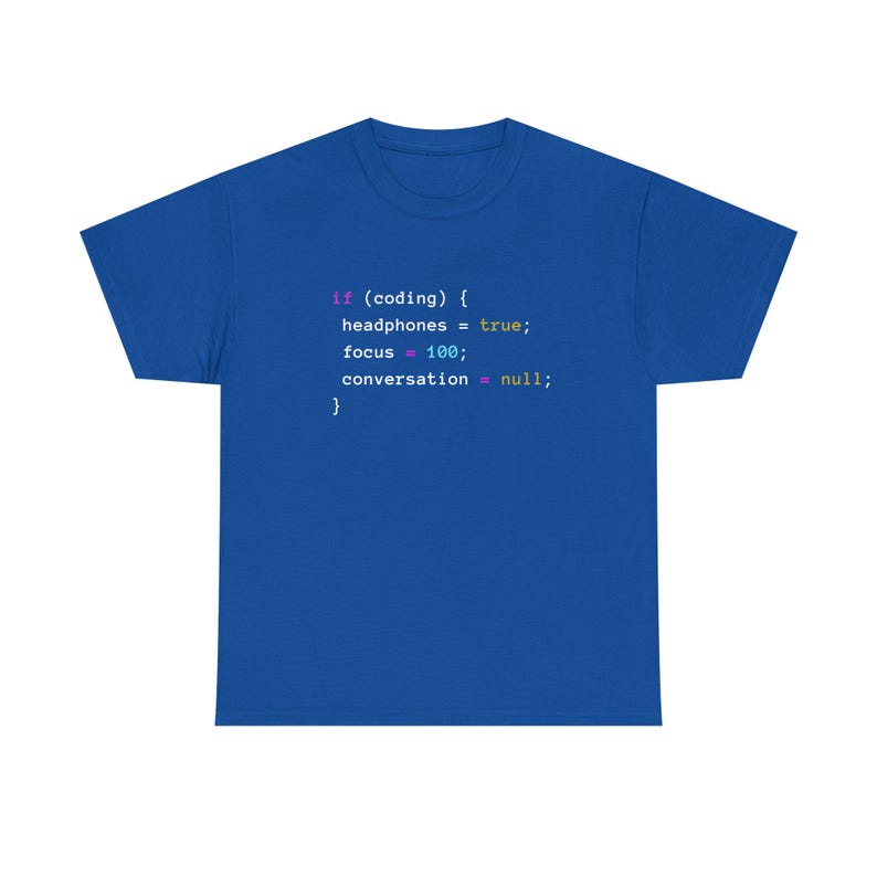 Coding With Headphones Javascript T-Shirt - Nerd Shirt - Regular Unisex Crewneck T-Shirt image 14