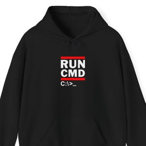 Run Cmd C - IT Hoodie - Lustiger Programmierer-Hoodie - Ms-Dos - Unisex-Kapuzenpullover