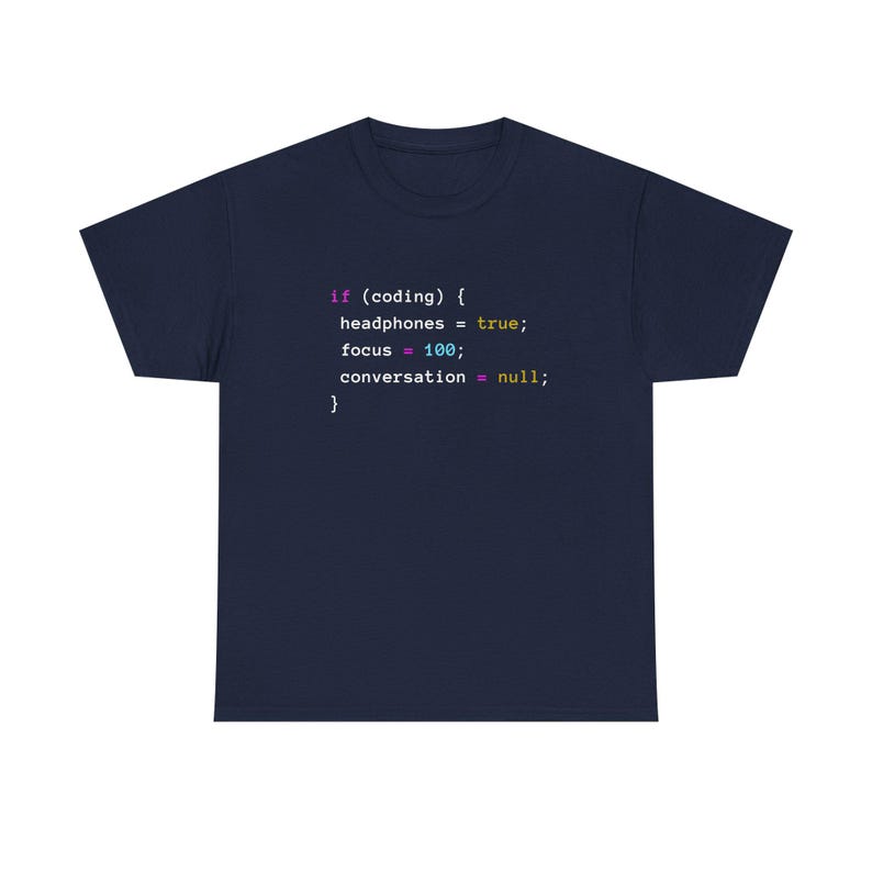Coding With Headphones Javascript T-Shirt - Nerd Shirt - Regular Unisex Crewneck T-Shirt image 15