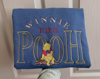 Camiseta bordada de Winnie the Pooh de Disney, suéter bordado de Winnie the Pooh, sudadera con capucha bordada de Disneyland, camiseta de viaje de Disney