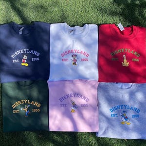 Mickey And Friends Embroidered T-Shirt, Disneyland Embroidery Sweater, Magic Kingdom Embroidery Hoodie, Custom Disney Characters Tee