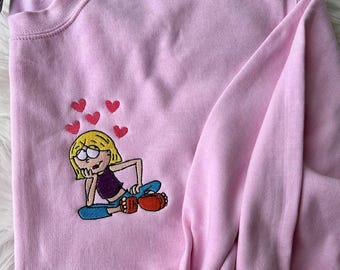 Lizzie Sweethearts Embroidered T-Shirt, Lizzie Mcguire Embroidery Sweater, Disney Character Hoodie, Lizzie Mcguire Fan Embroidery Shirt